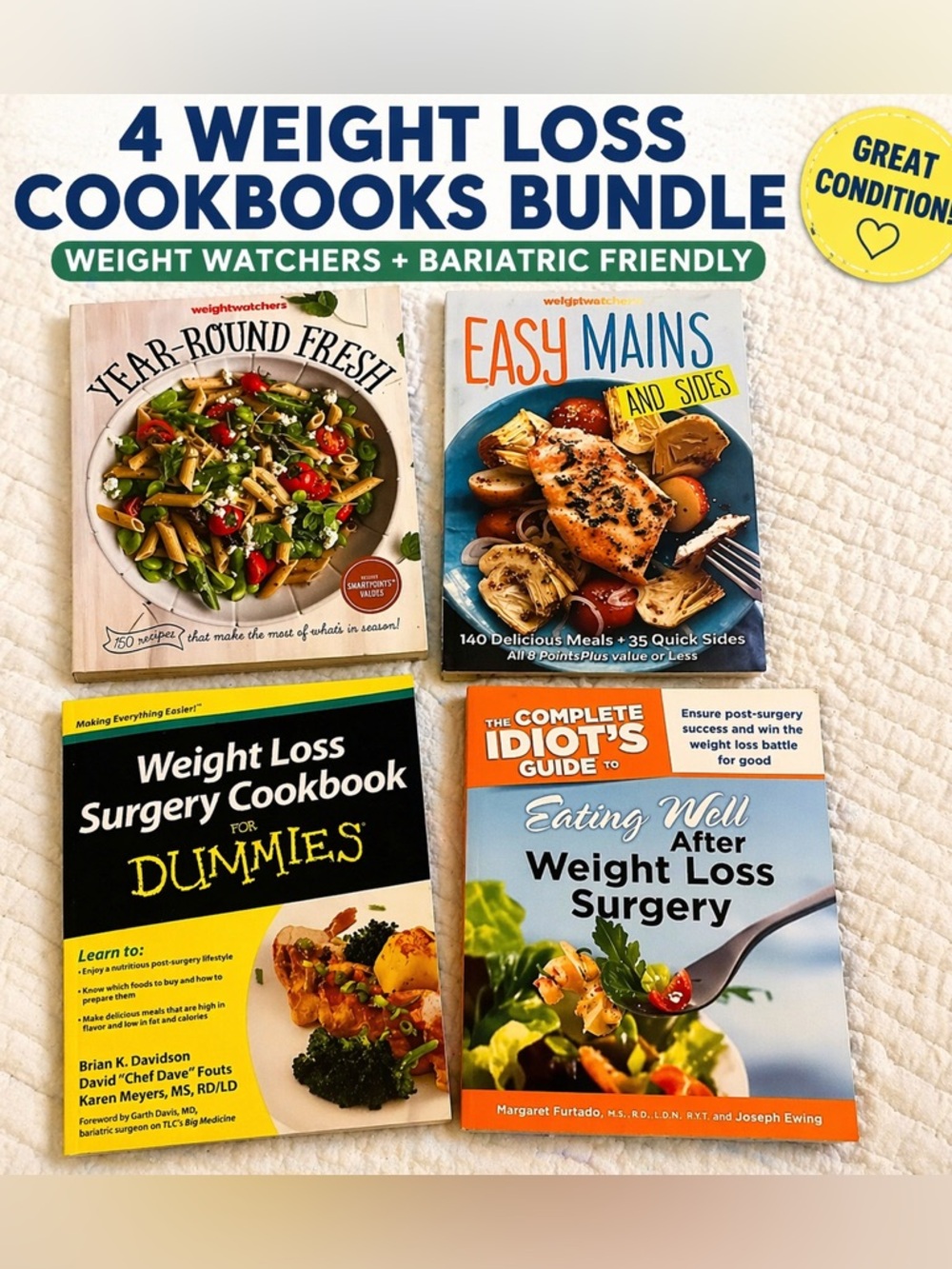 Weight Loss Cookbook Bundle 4 Books Weight Watchers & Bariatric Friendly Meals